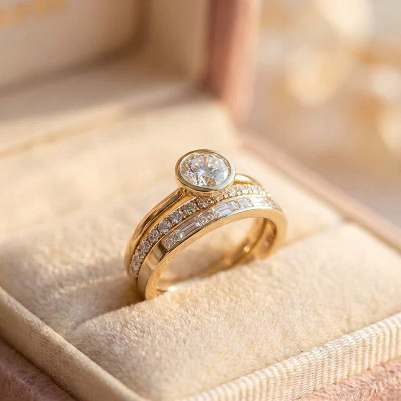 Elegant Crystal Engagement Ring
