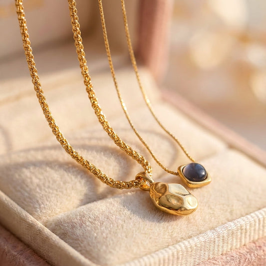 Natural Stone Double Layer Necklace