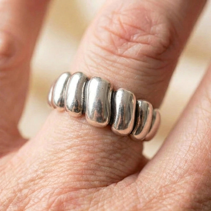 Silver Geometric Ring