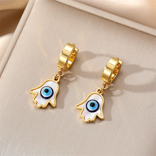 Gold Evil Eye Earrings