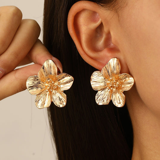 Gold Flower Earrings