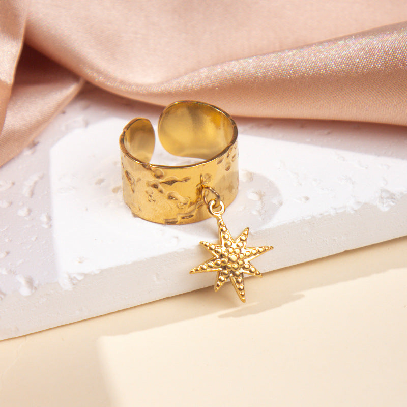 Gold Star Charm Ring