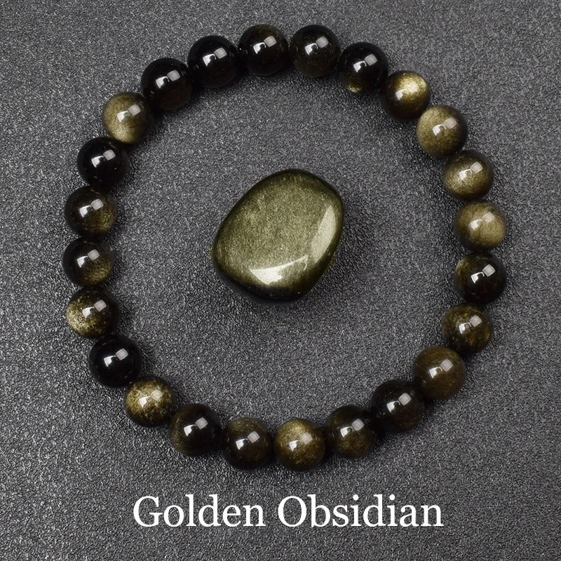 Golden Obsidian Beaded Bracelet