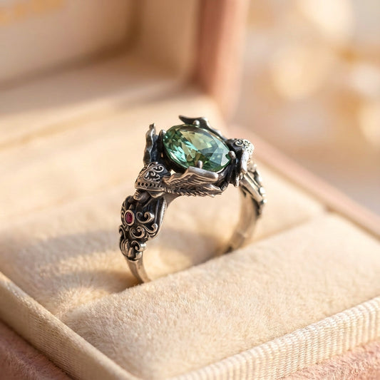 Gothic Emerald Statement Ring