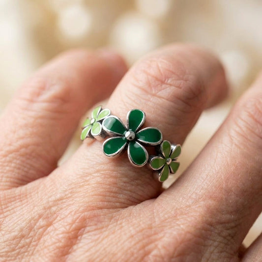 Handmade Green Leaf Ring