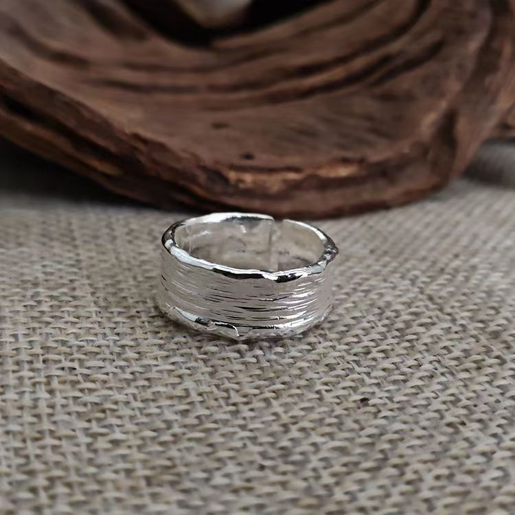 Handmade Textured Silver Ring