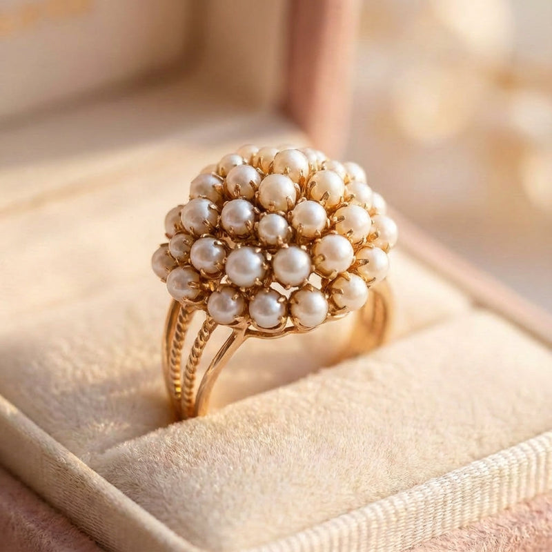Inlaid Pearls Ring
