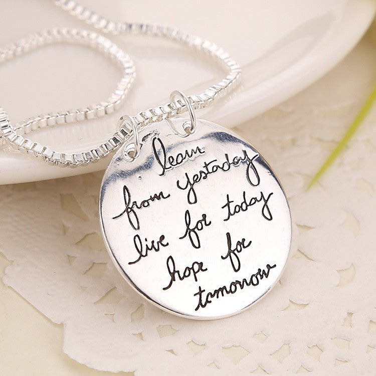 Inspirational Message Necklace