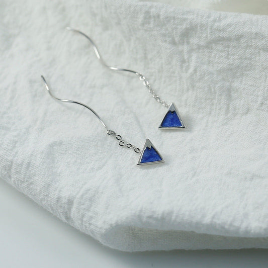 Lapis Lazuli Triangle Earrings
