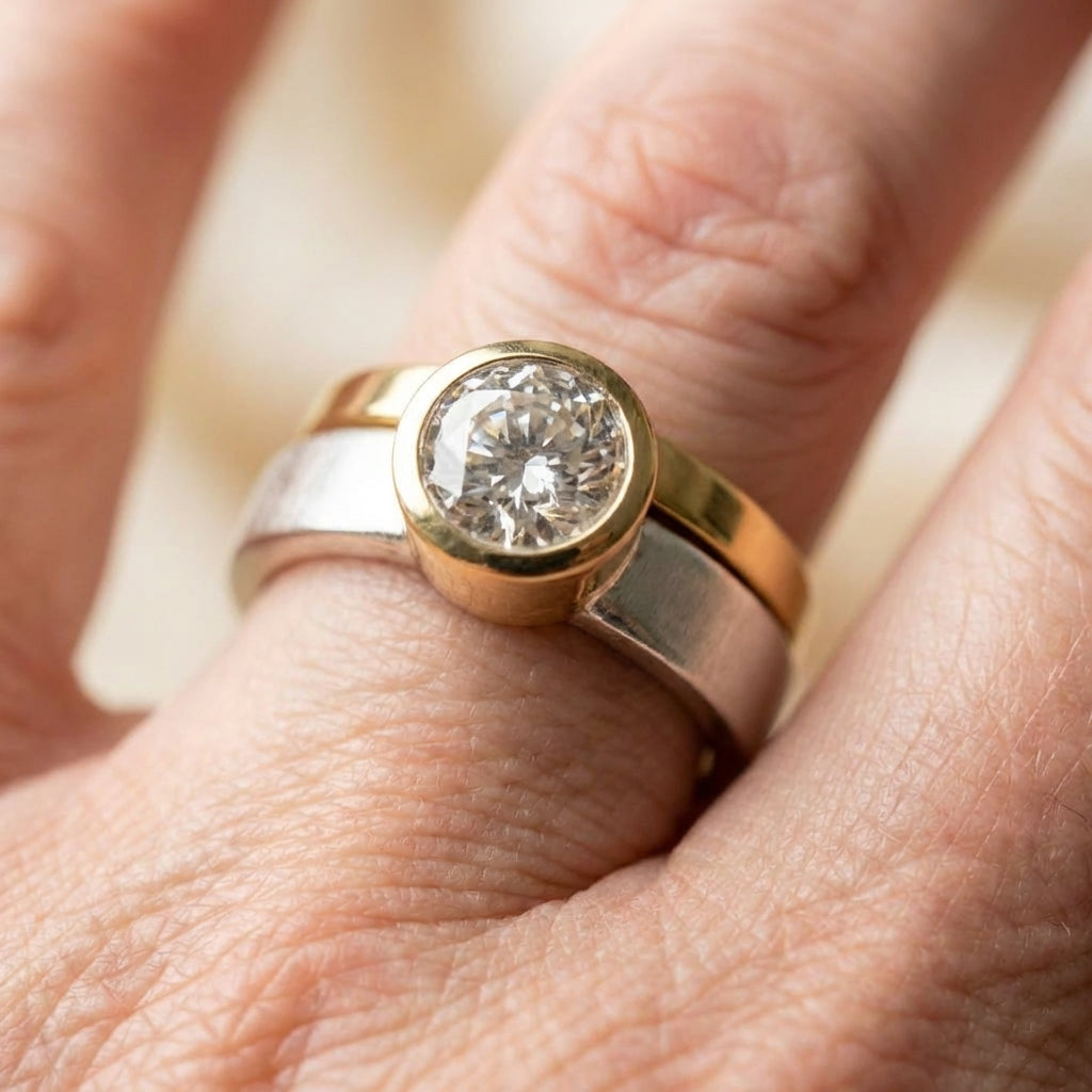 Minimalist Crystal Gold Ring