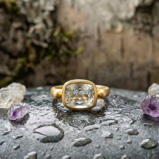 Minimalist Crystal Gold Ring