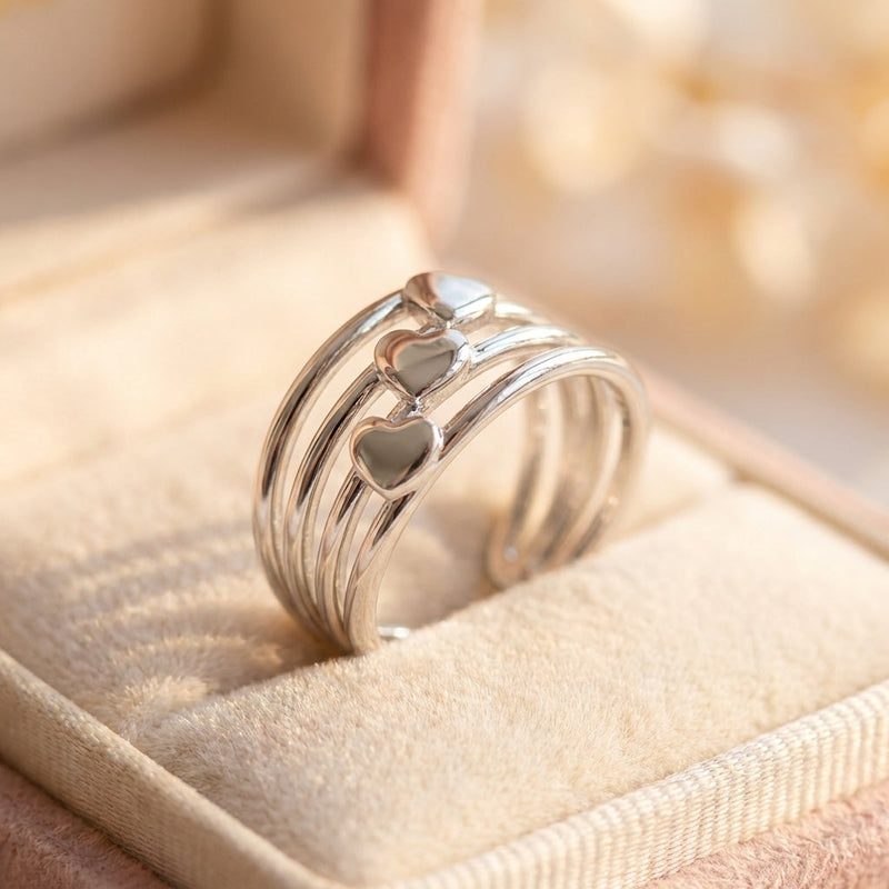 Minimalist Heart Silver Ring