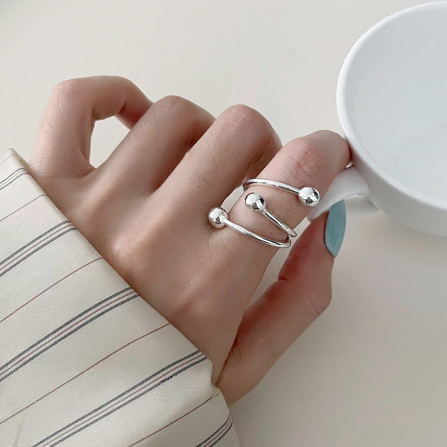 Minimalist Silver Ball Ring