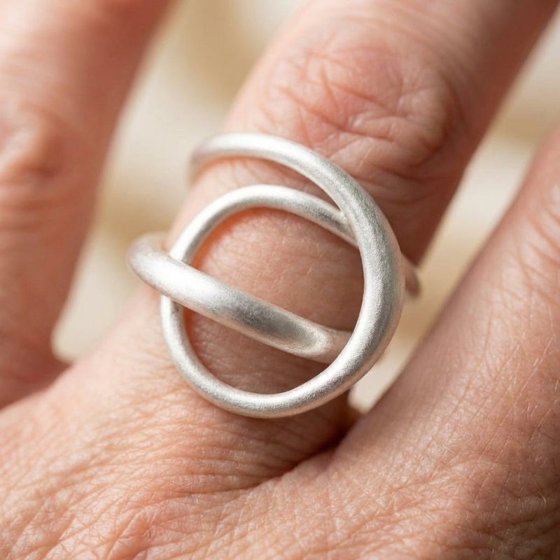 Minimalist Silver Cross Ring