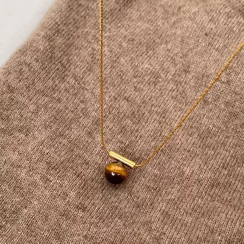Minimalist Tiger Eye Necklace
