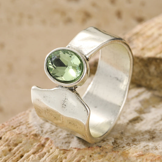 Modern Green Amethyst Ring