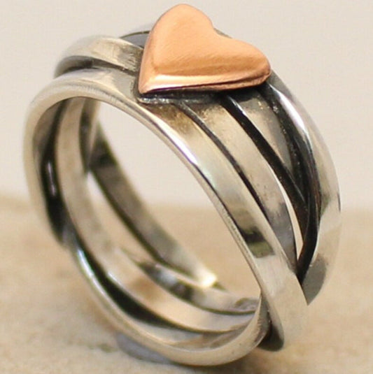 Modern Heart Ring