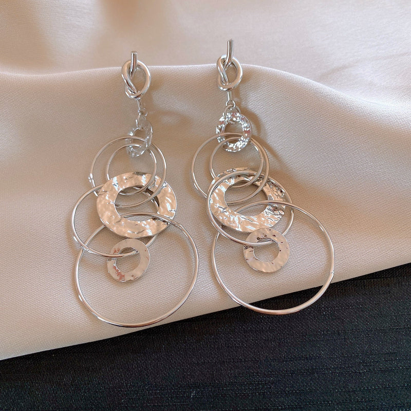 Modern Layered Circle Earrings