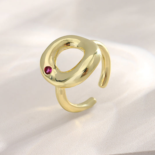 Modern Ruby Gold Ring