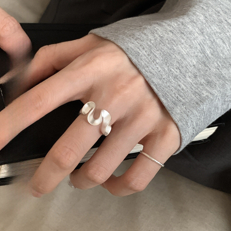 Modern Twisted Silver Ring