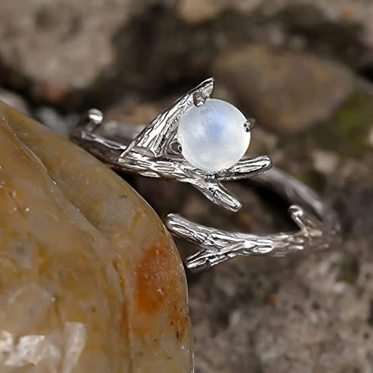 Moonstone Branch Ring