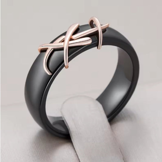 Elegant Black Gold Ring