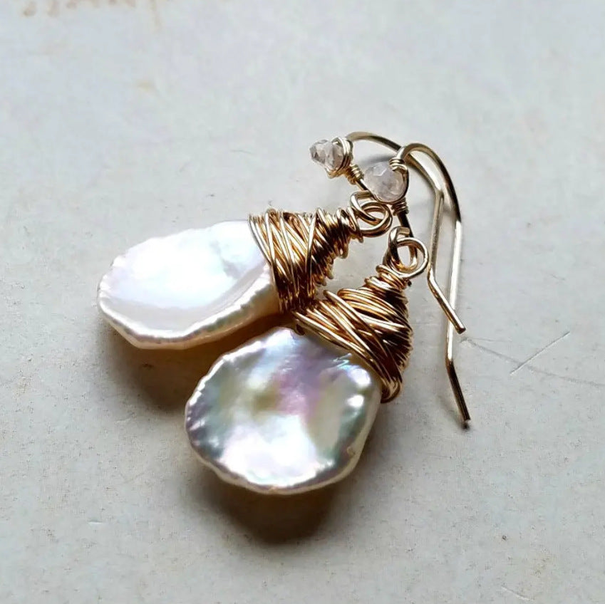 Elegant Irregular Pearl Drop Earrings
