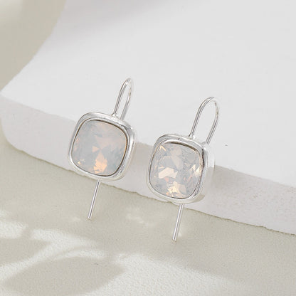 Elegant Moonstone Square Drop Earrings