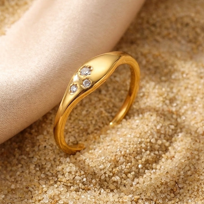 Marquise Gold Zirconia Ring