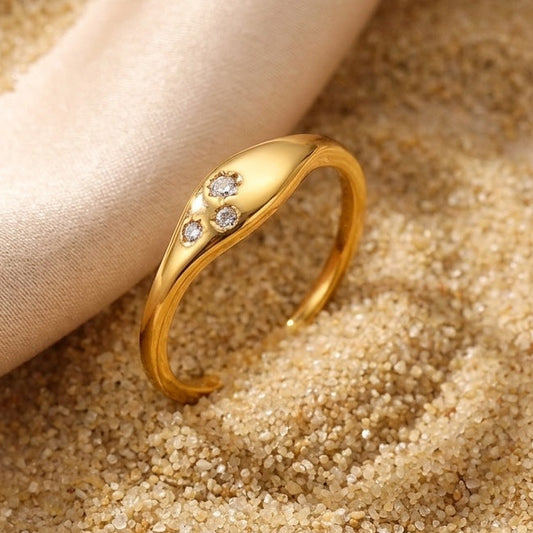 Marquise Gold Zirconia Ring