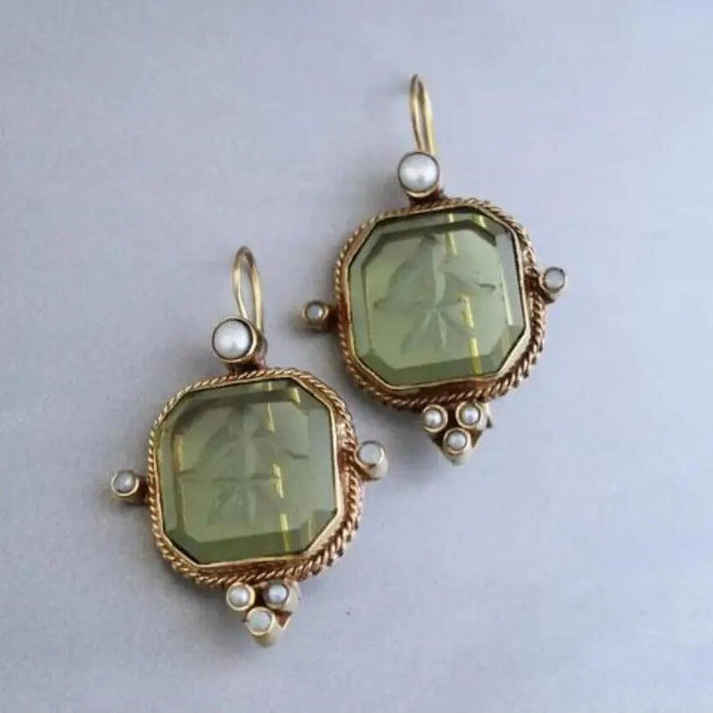 Elegant Blue Floral Gemstone Earrings