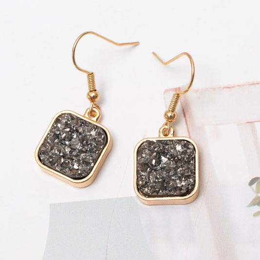 Cubic Inlaid Glass Earrings