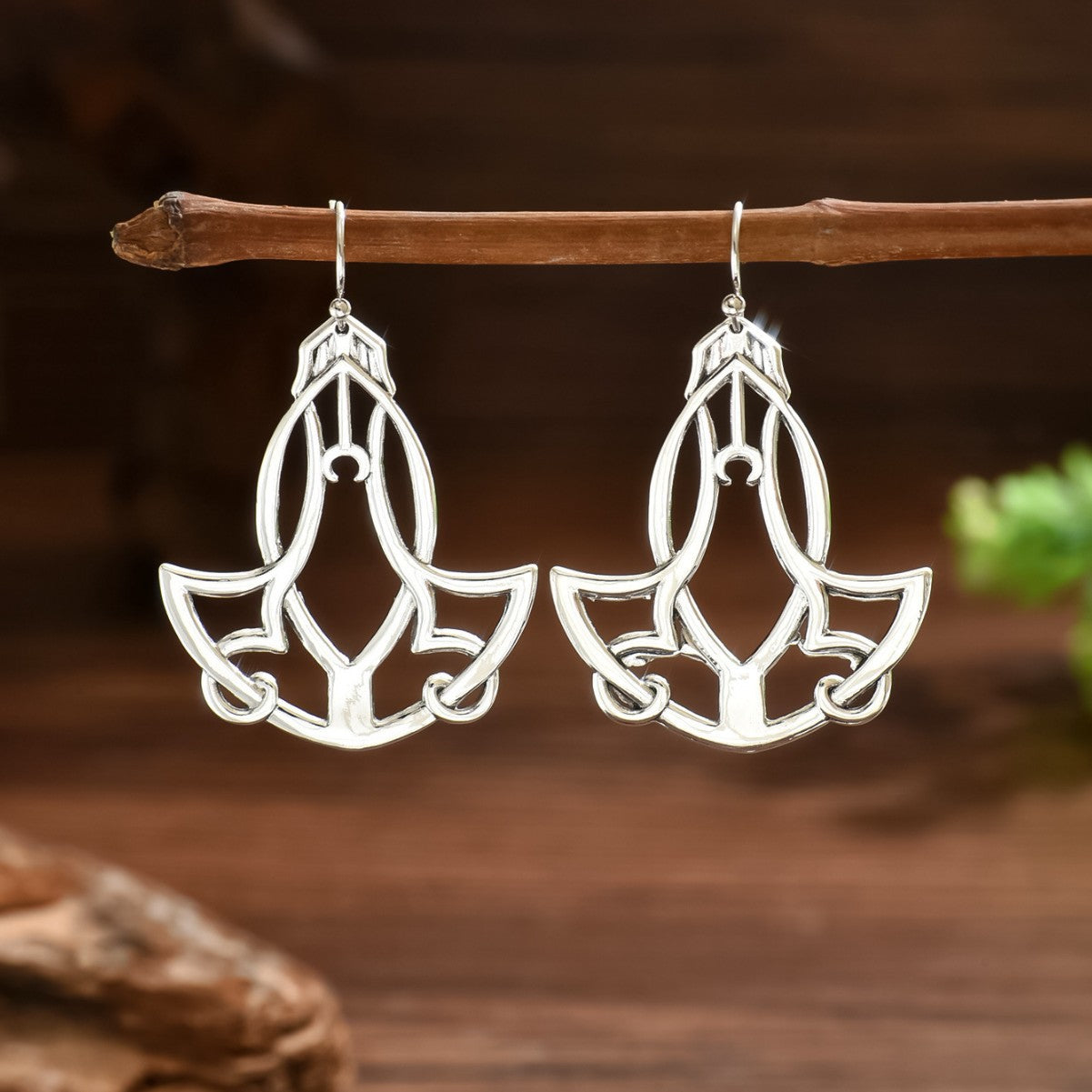 Vintage Silver Moon Blossom Earring