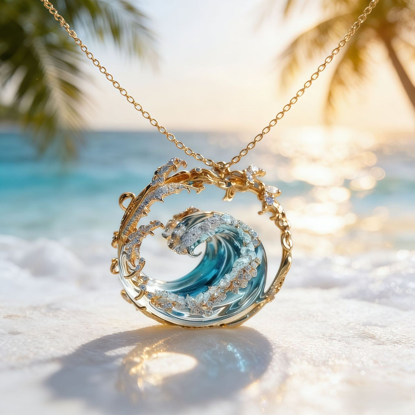 Ocean Wave Gold Necklace