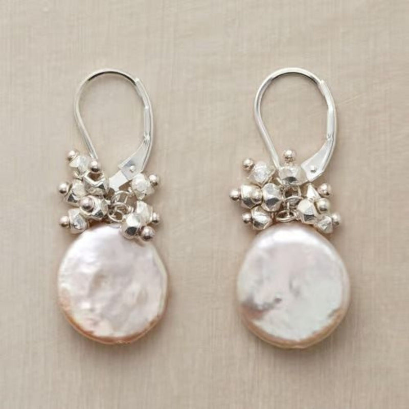 White Plated Hoop Earrings