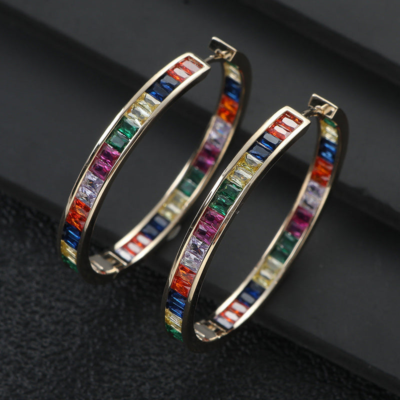 Rainbow Baguette Earrings