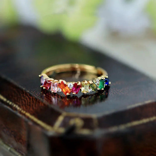 Rainbow Gemstone Ring