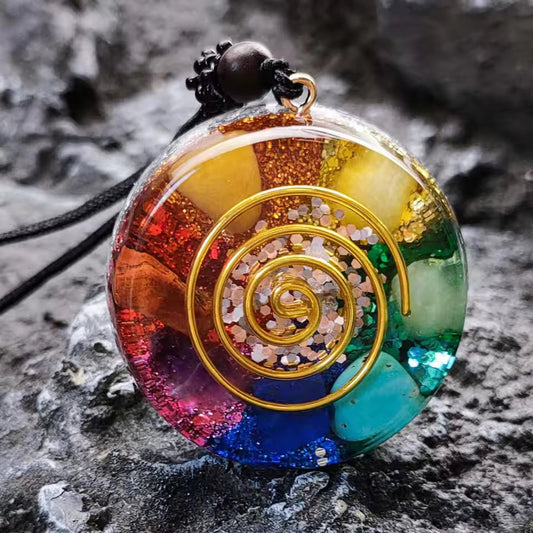 Rainbow Spiral Necklace