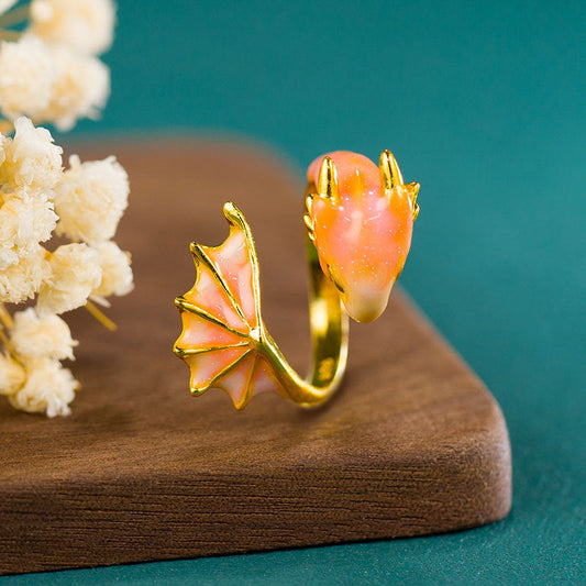 Romantic Coral Flower Ring
