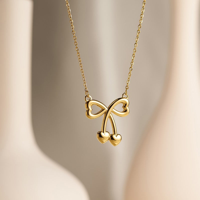 Romantic Gold Bow Necklace