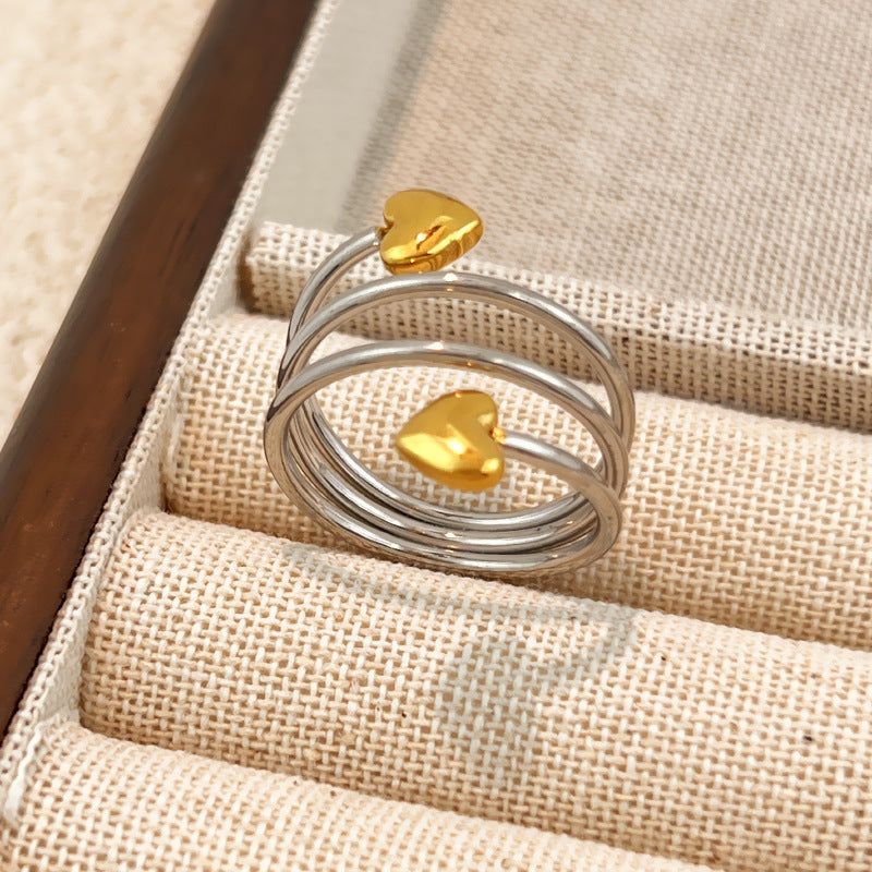 Romantic Gold Heart Ring
