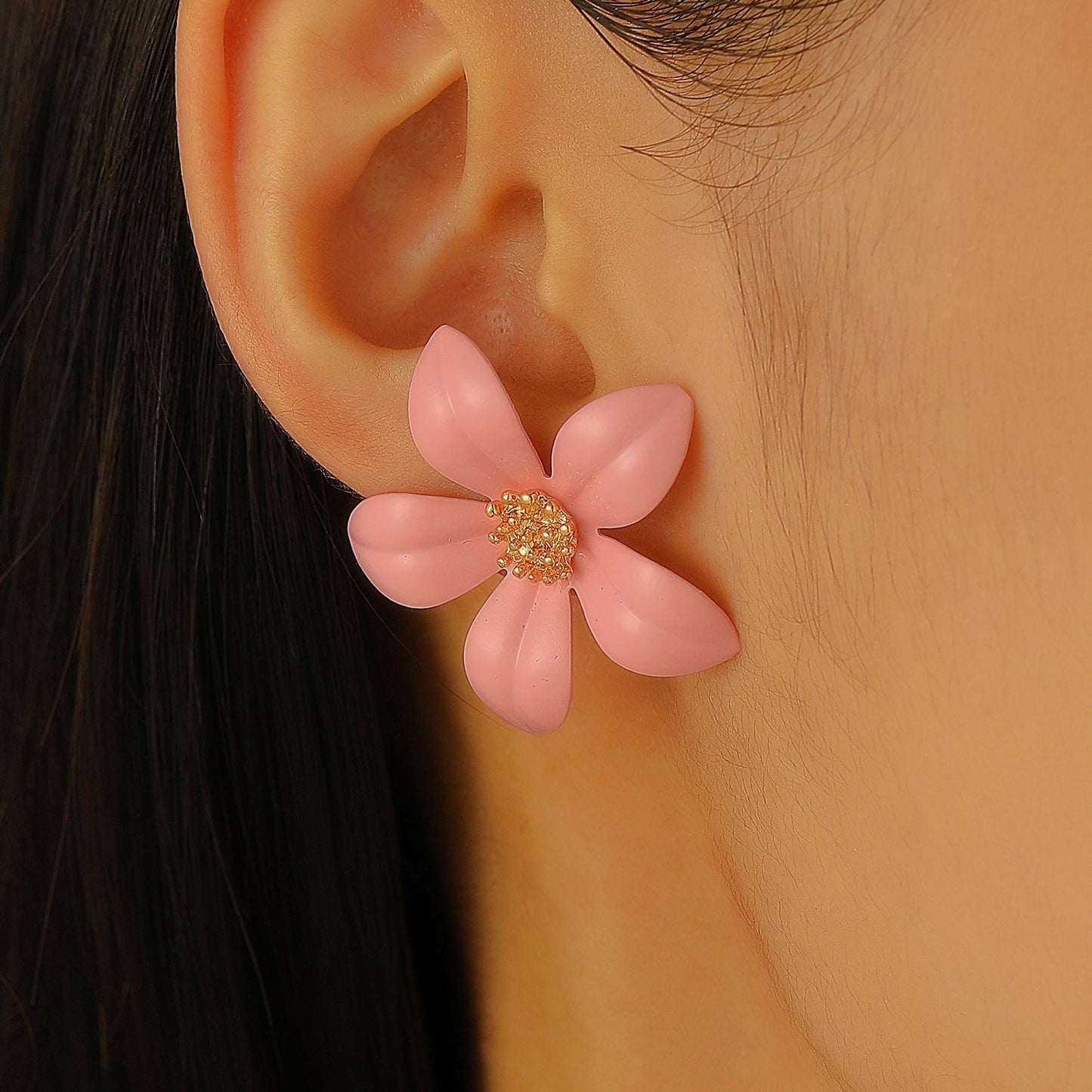 Romantic Pink Flower Earrings