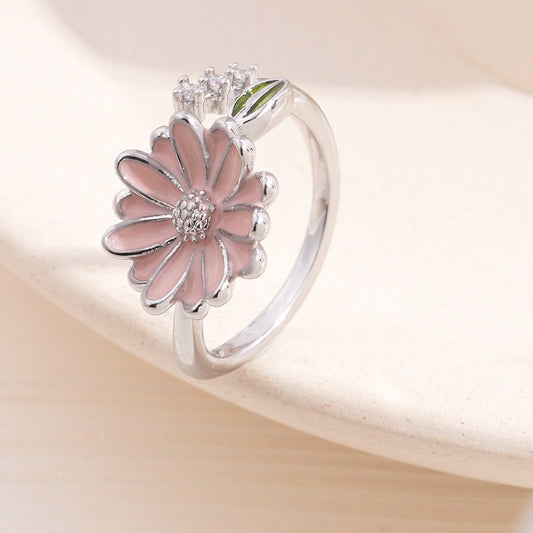 Romantic Pink Flower Ring
