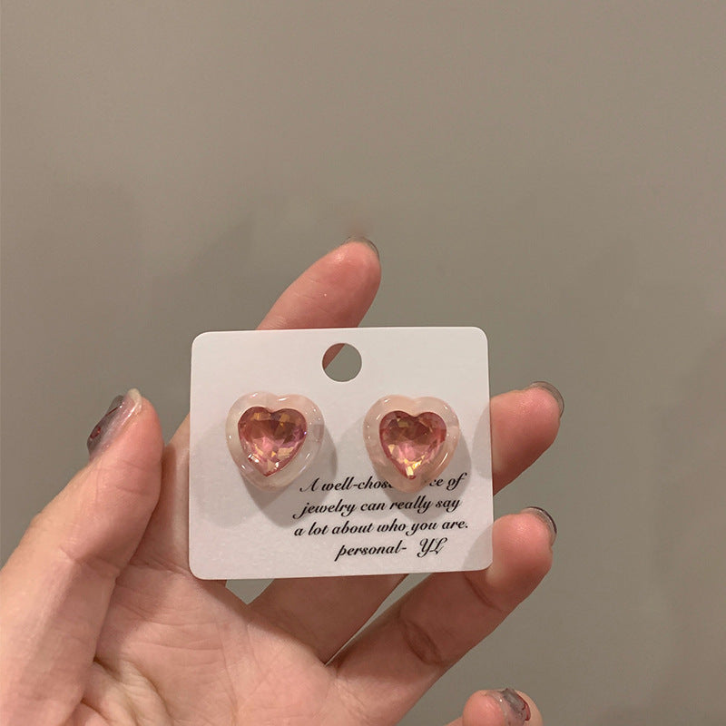 Romantic Pink Heart Earrings