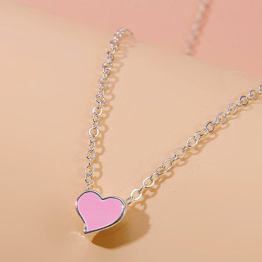 Romantic Pink Heart Necklace