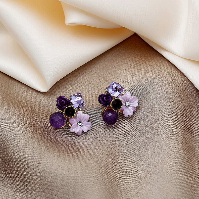 Romantic Purple Flower Earrings