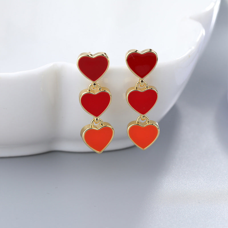 Romantic Red Heart Earrings