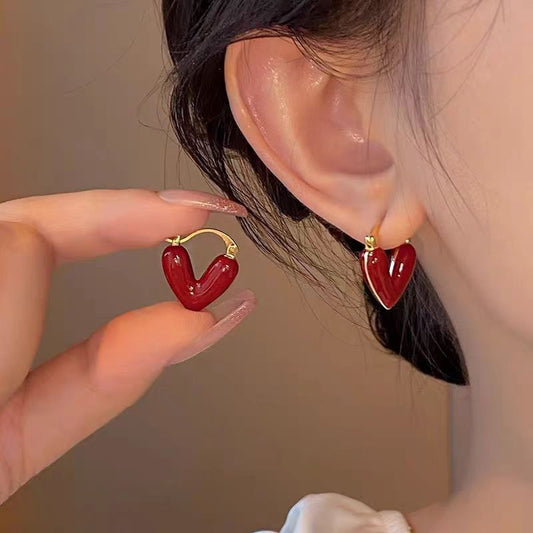 Romantic Red Heart Earrings