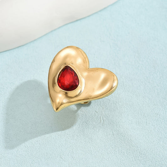 Romantic Ruby Heart Ring
