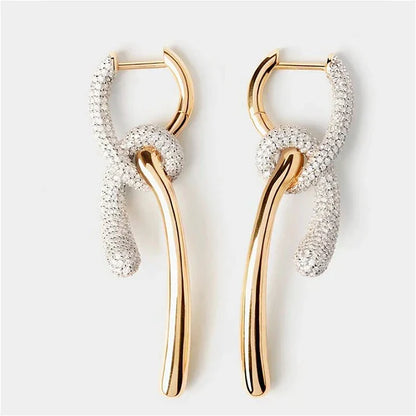 Bright Braided Golden Earrings